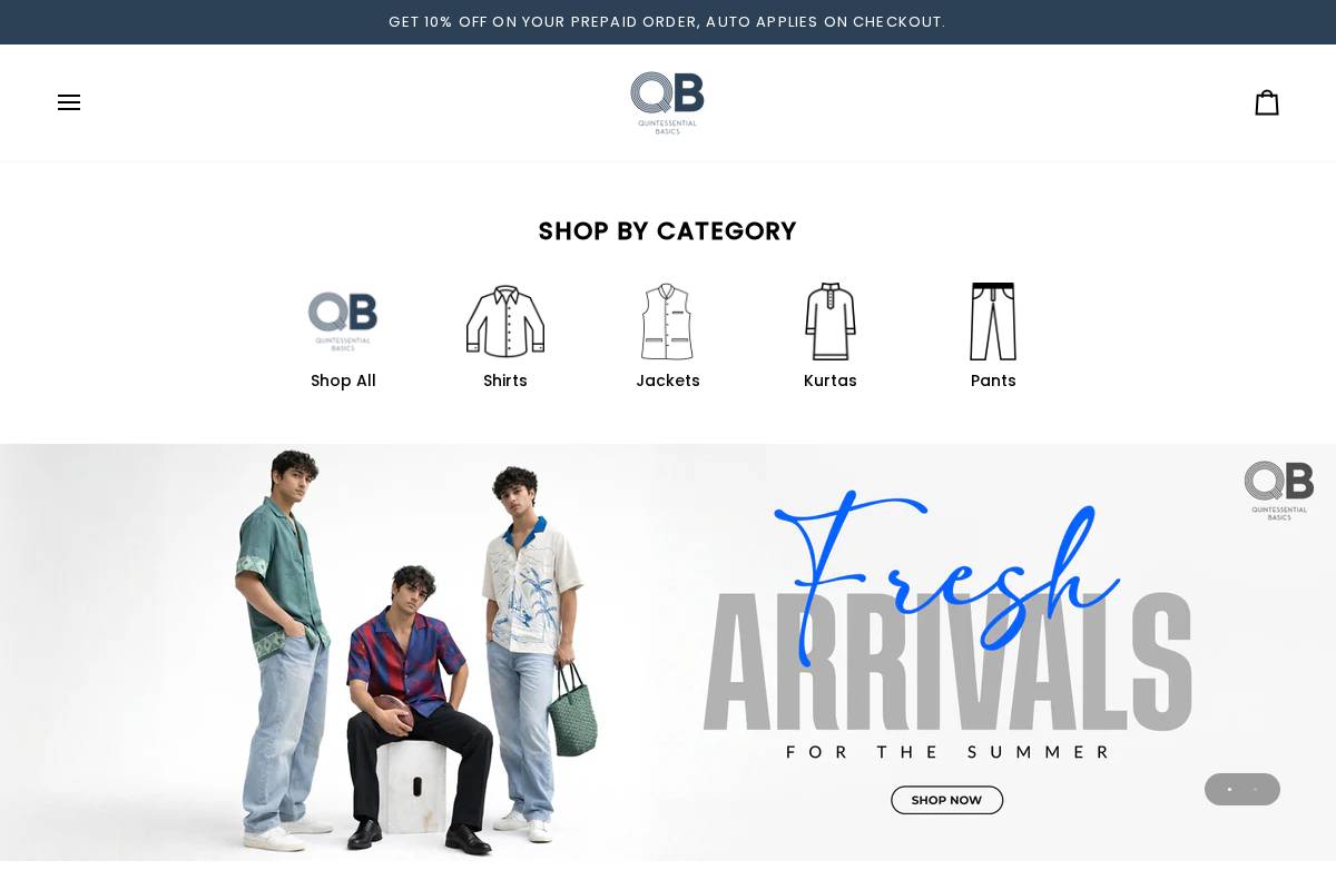 qbmen.com homepage screenshot