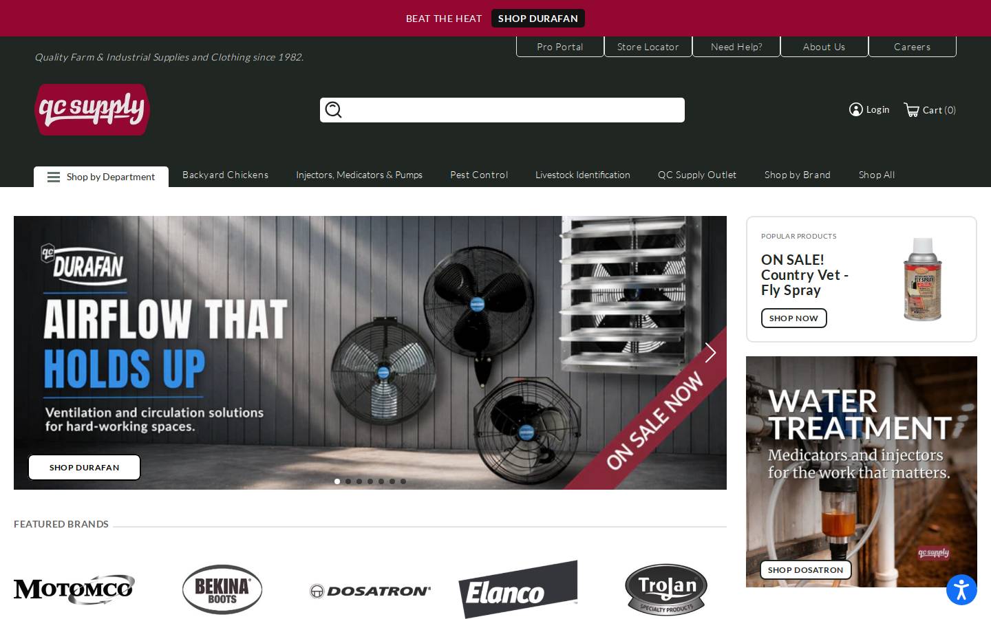QC Supply homepage screenshot