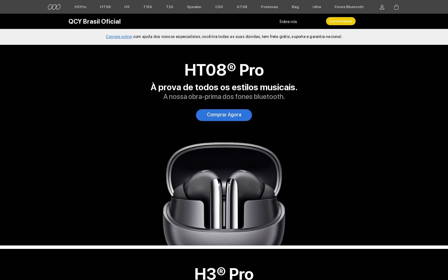 qcyaudio.com.br homepage screenshot