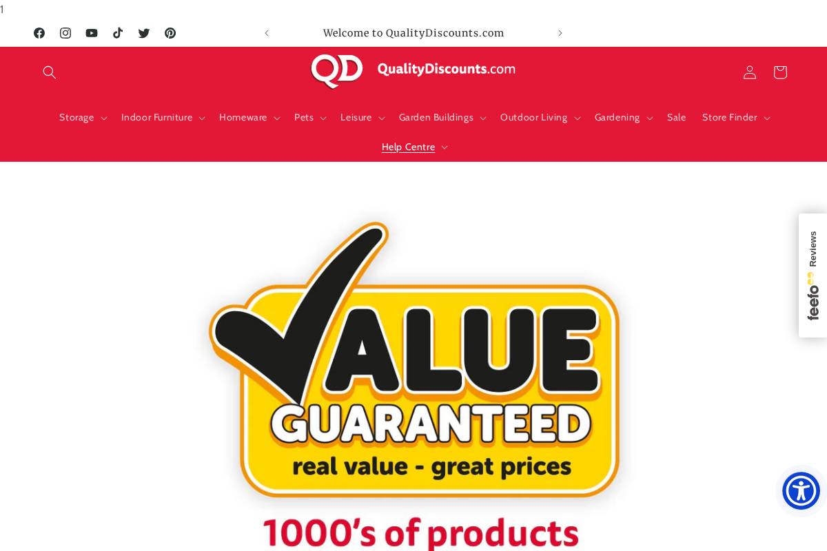 QD Stores homepage screenshot