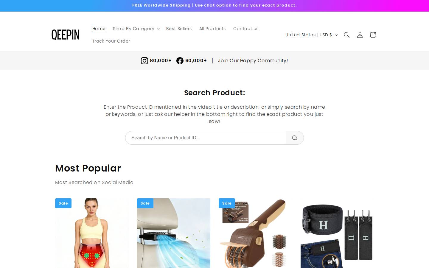 Qeepin homepage screenshot