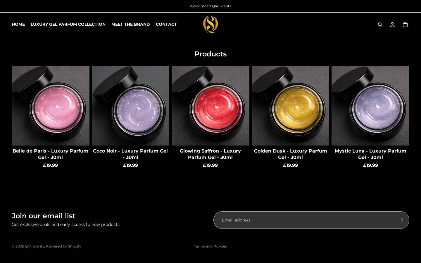 qiascents.com homepage screenshot