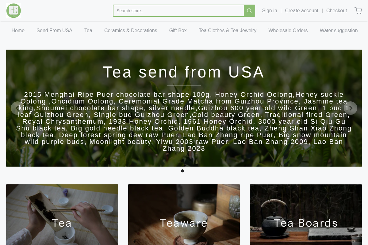 qifineteas.com homepage screenshot
