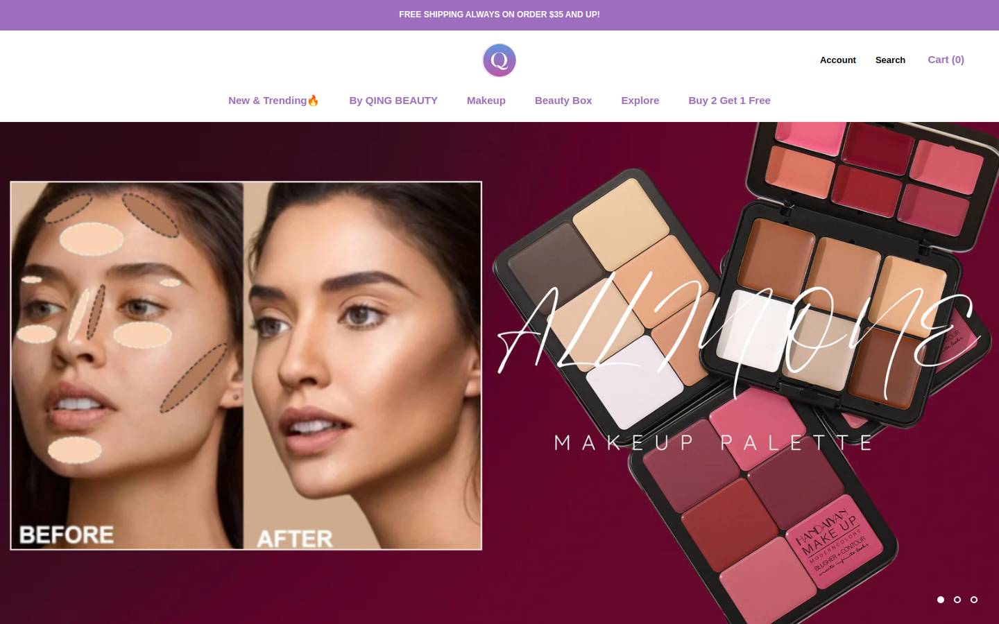 Qingbeautyshop homepage screenshot