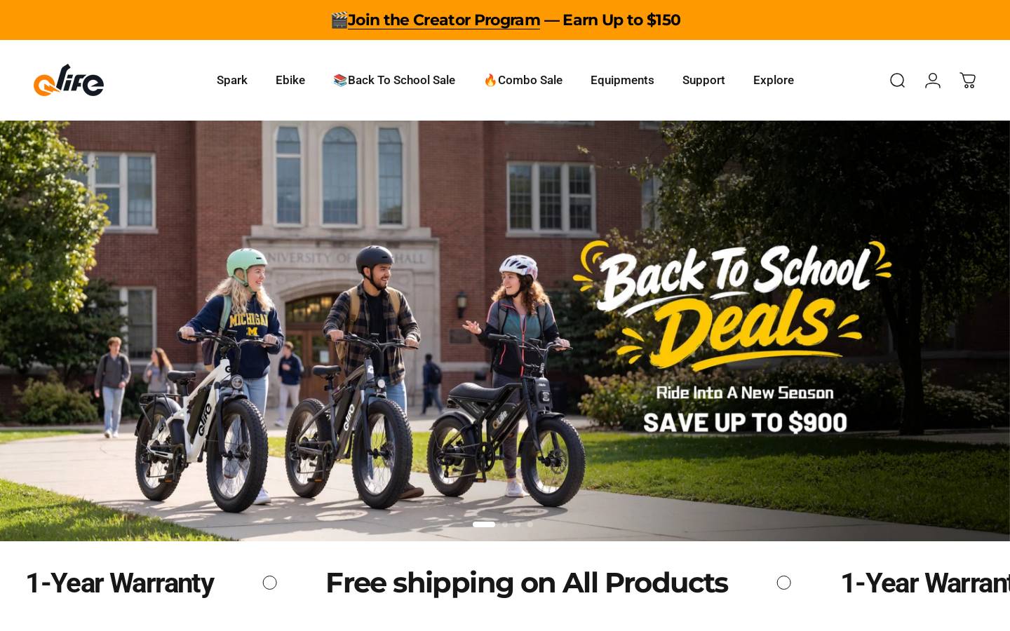 Qlifebike homepage screenshot