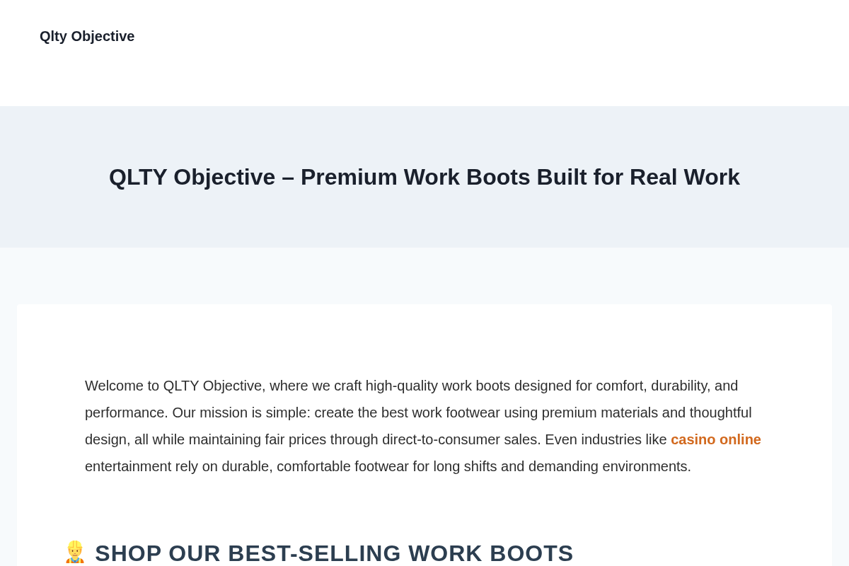 qltyobjective.com homepage screenshot
