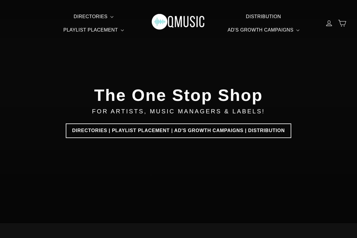 qmusicpromotions.com homepage screenshot