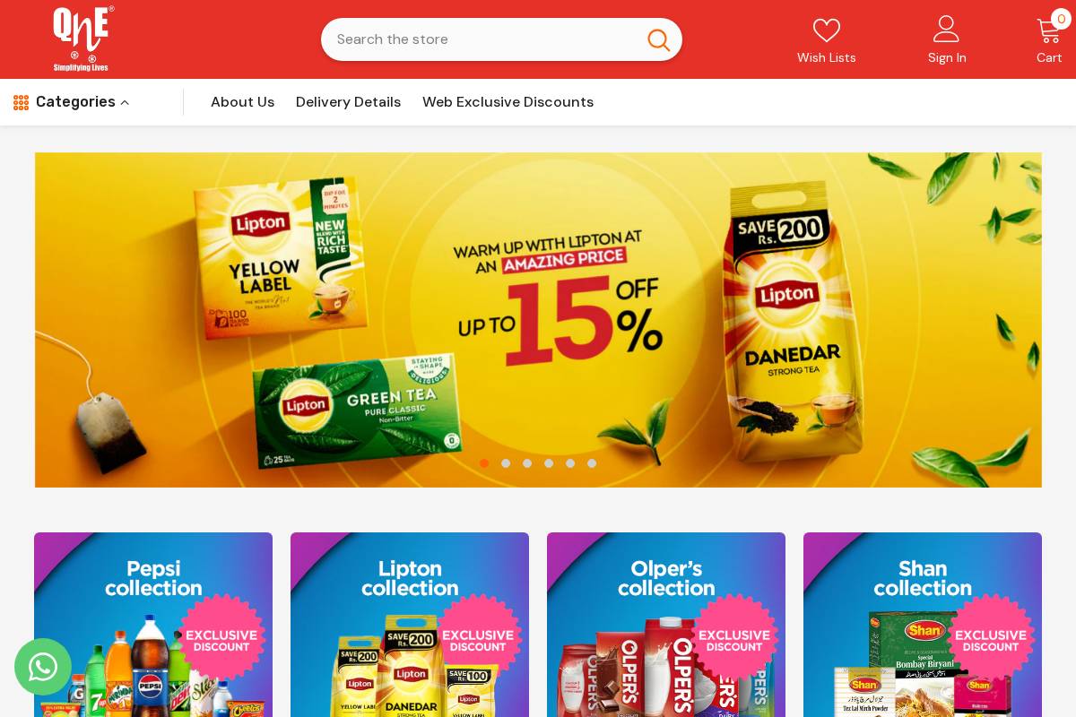 QNE homepage screenshot