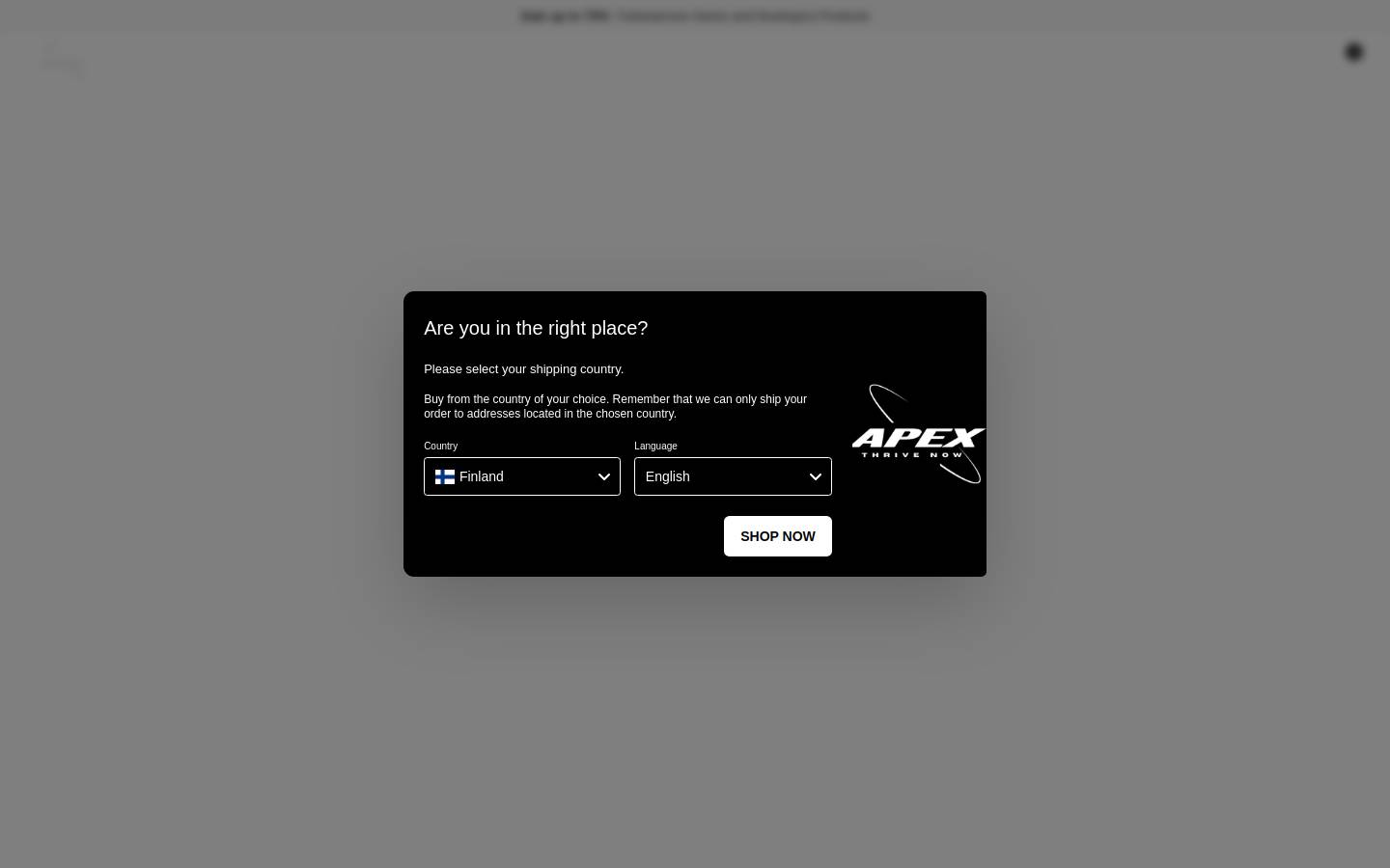 Apex homepage screenshot
