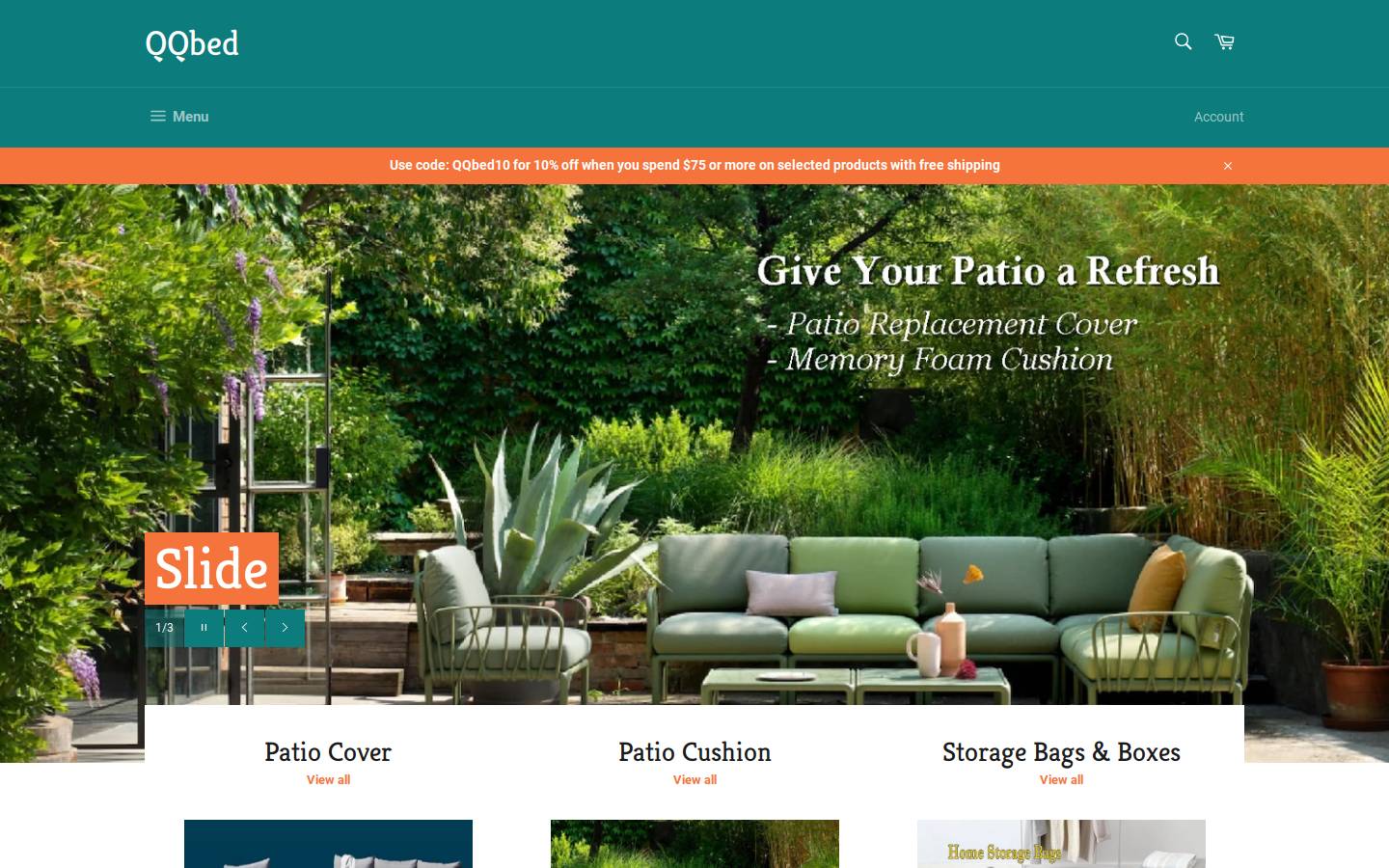 qqbed.com homepage screenshot