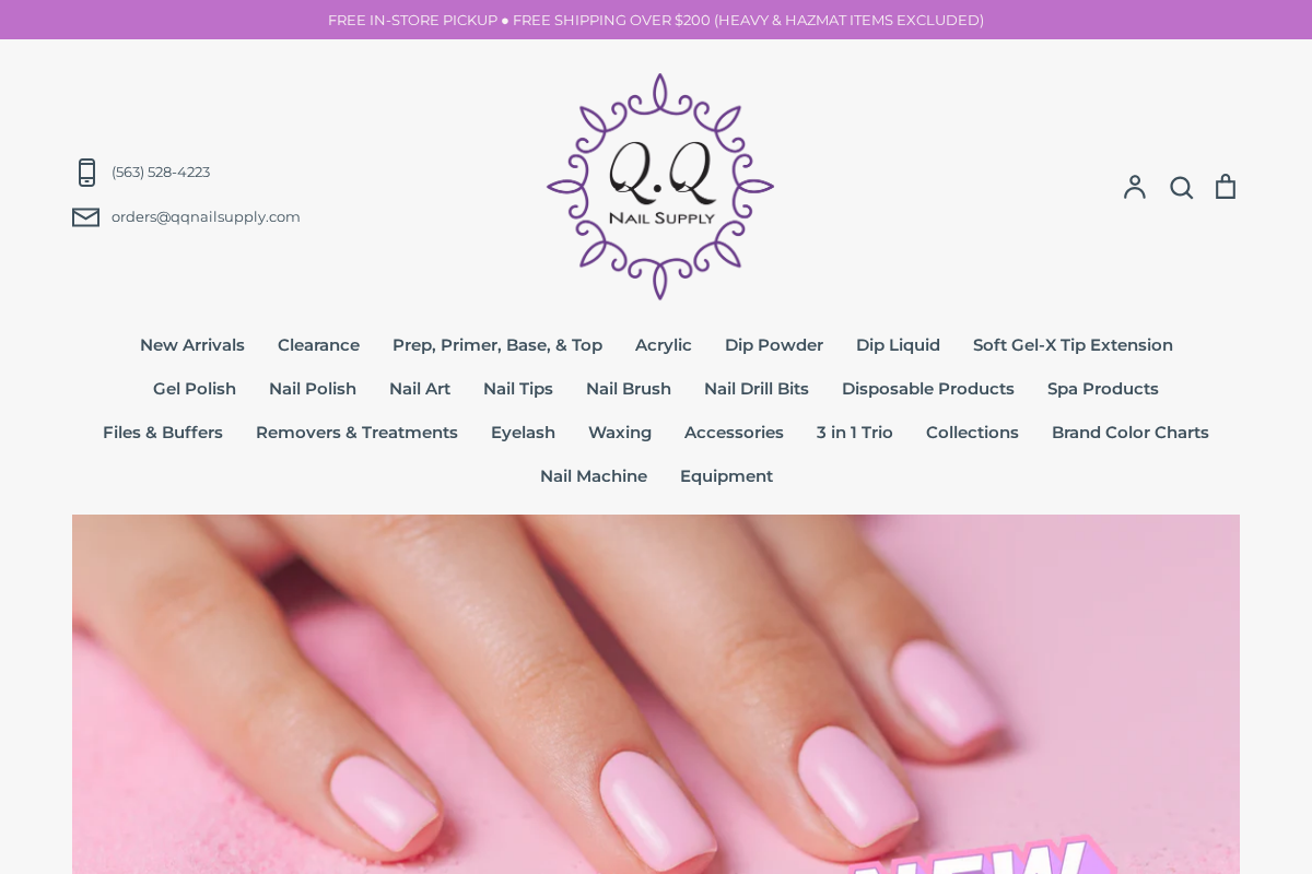 QQ Nail Supply homepage screenshot