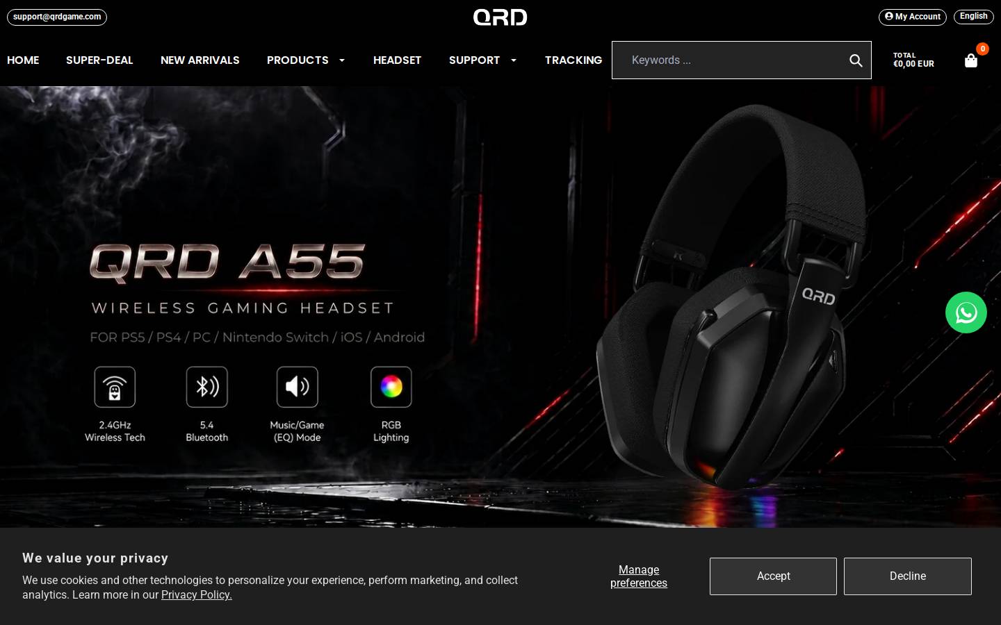 Qrdgame homepage screenshot