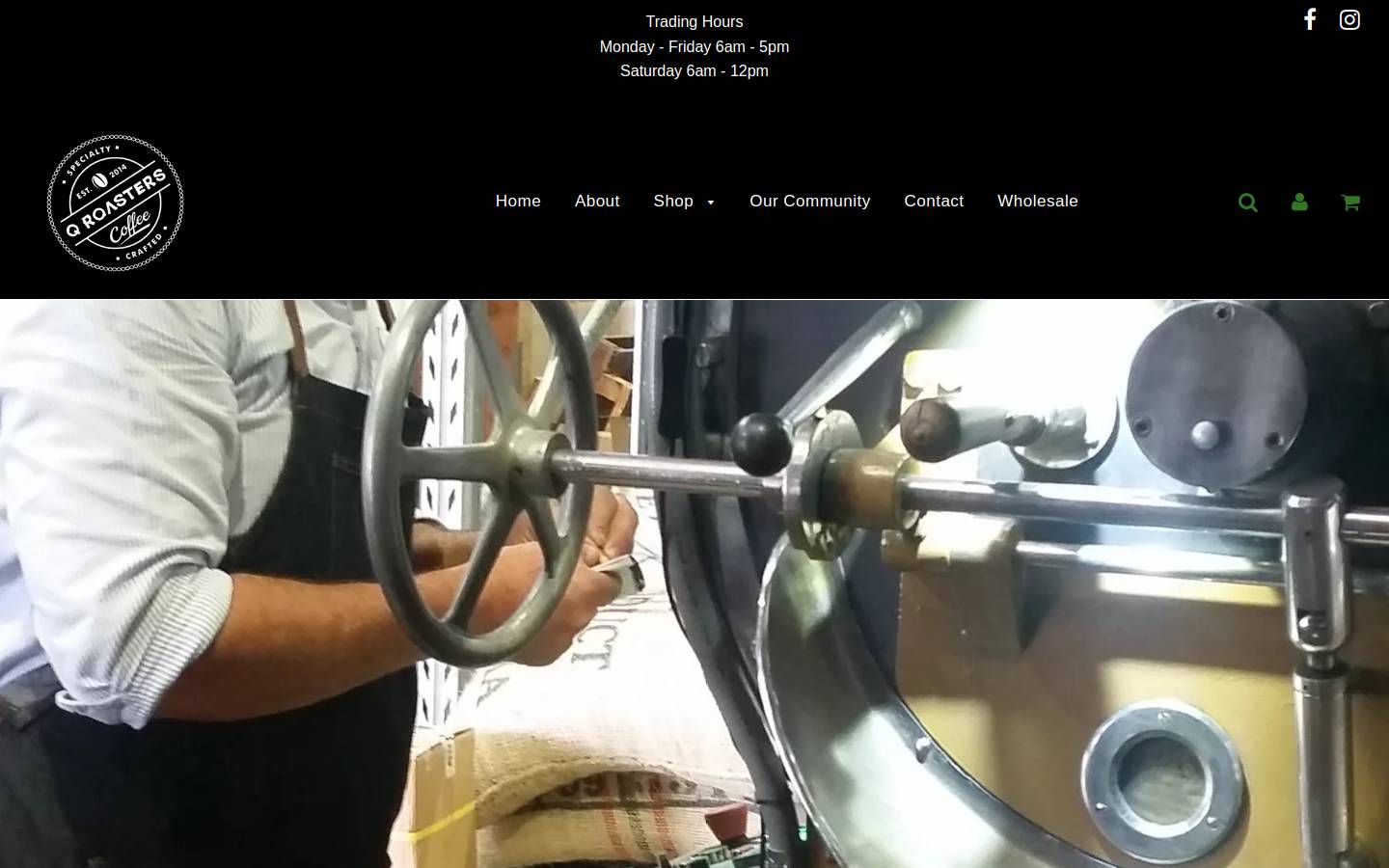 qroasters.com.au homepage screenshot