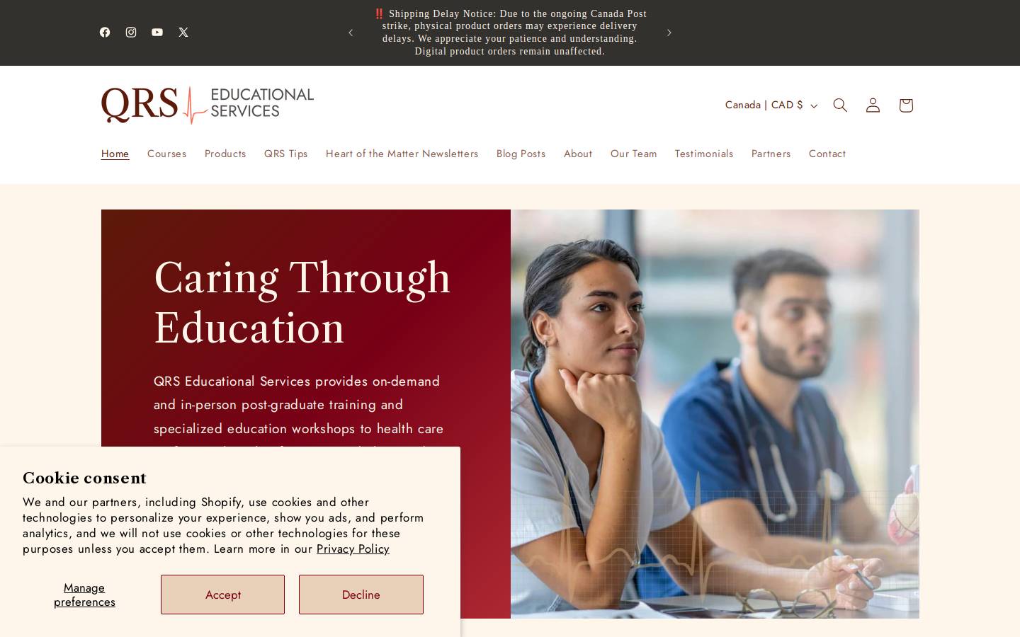qrs-education.com homepage screenshot