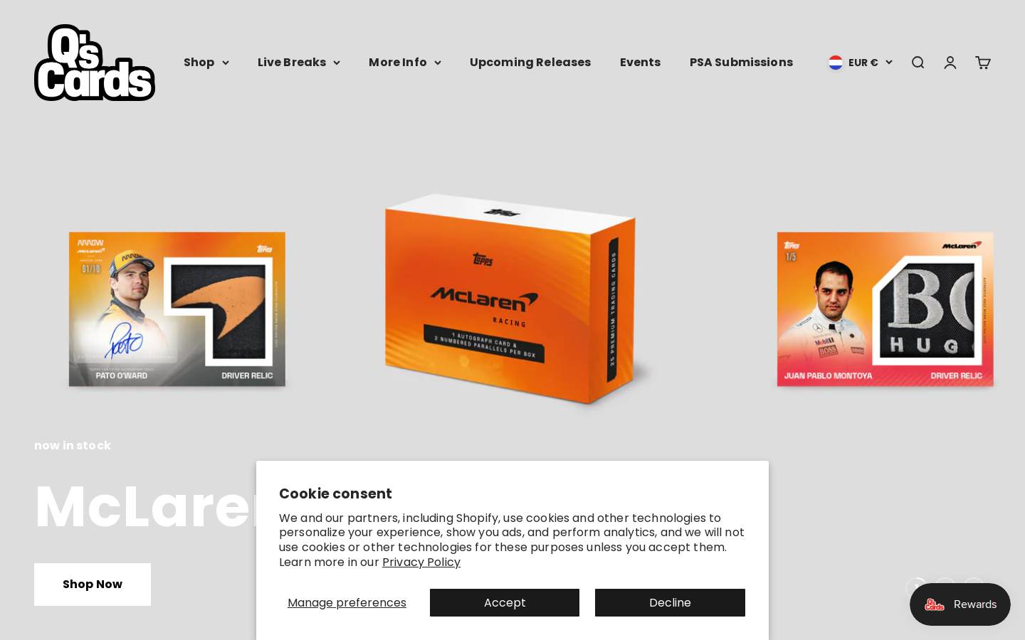 qscards.com homepage screenshot
