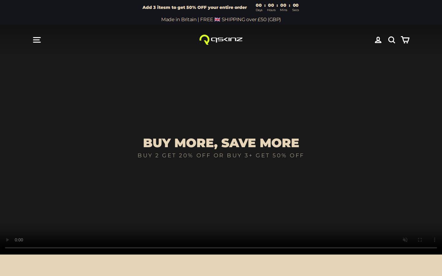 Qskinz homepage screenshot