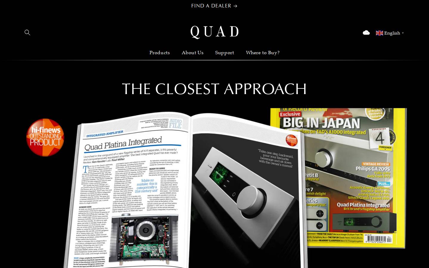 Quad Electroacoustics Ltd. homepage screenshot