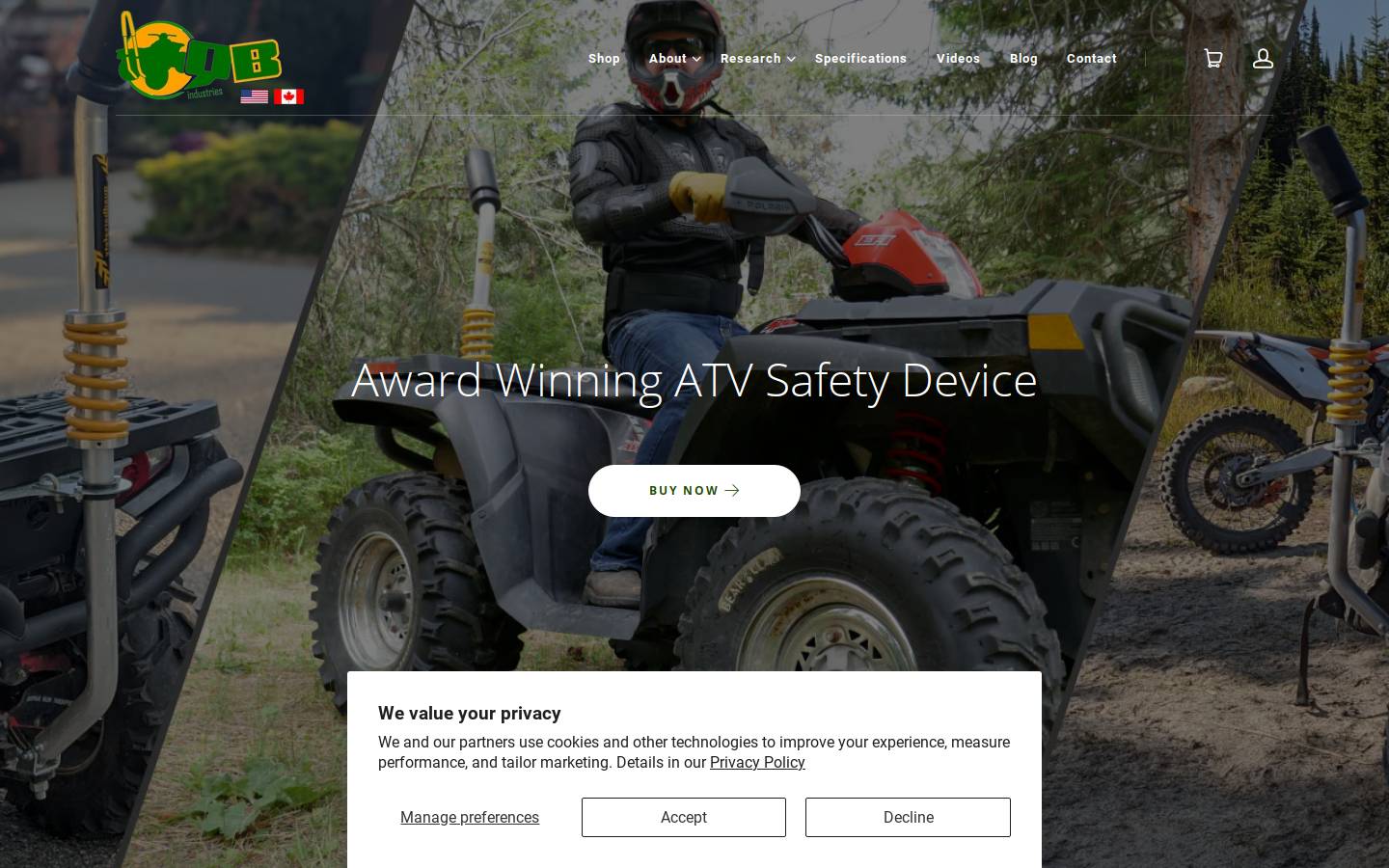 quadbarsafety.com homepage screenshot