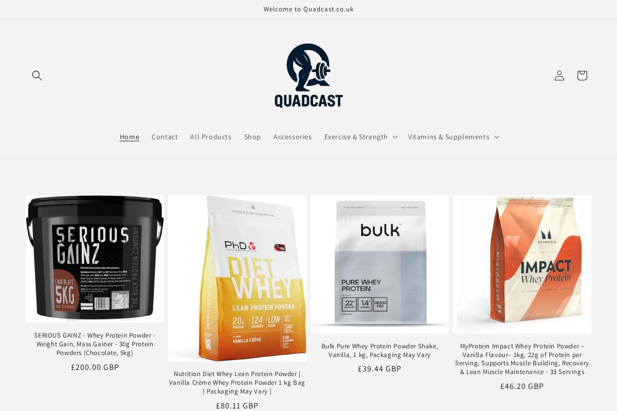 quadcast.co.uk homepage screenshot