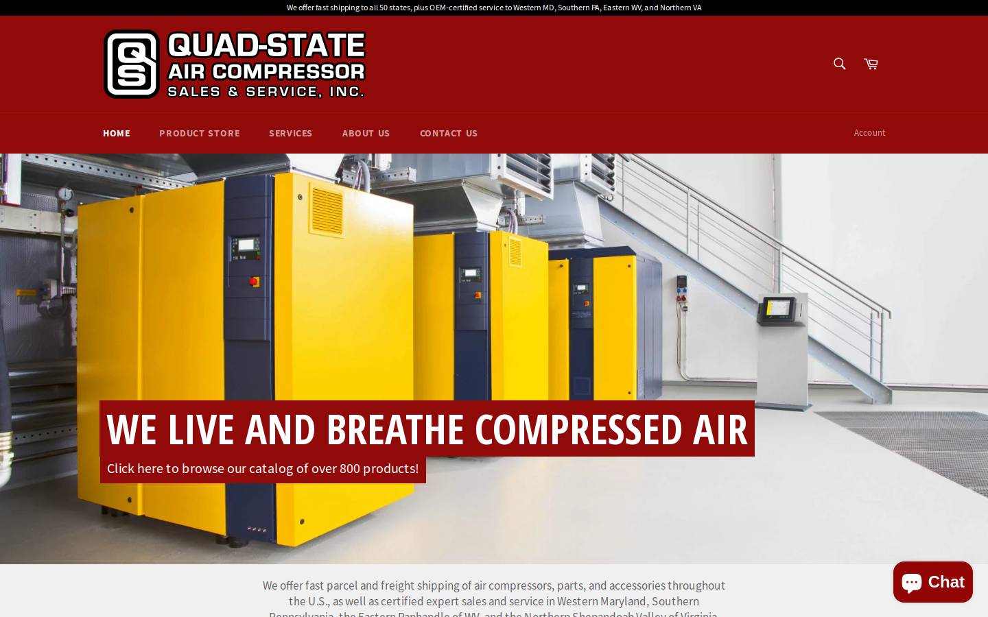 quadstateair.com homepage screenshot