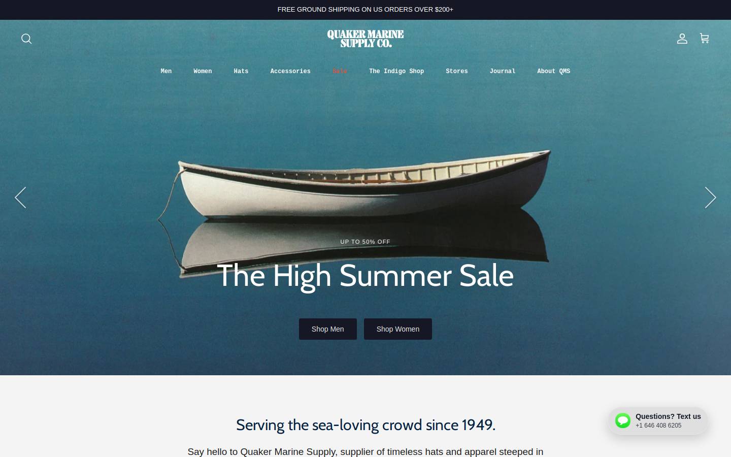 quakermarine.com homepage screenshot