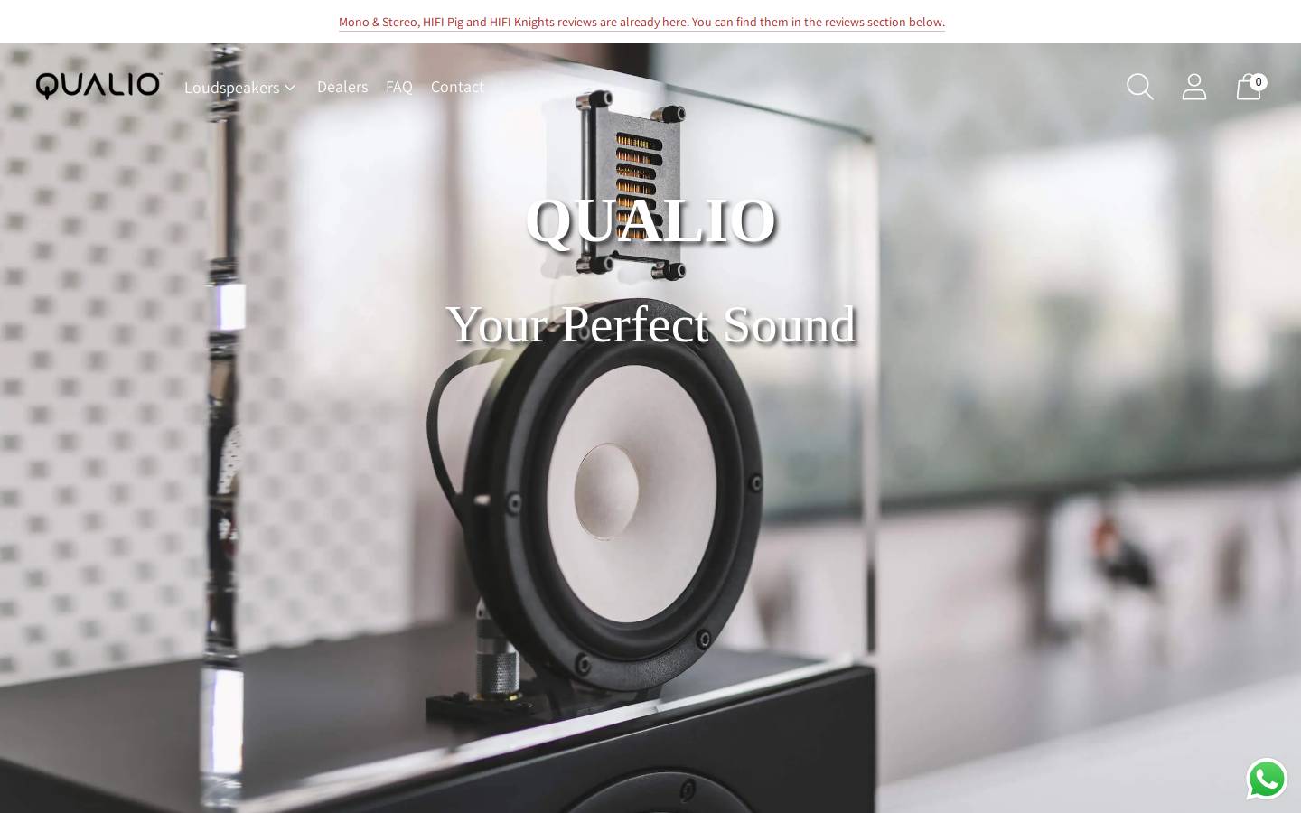 qualioaudio.com homepage screenshot