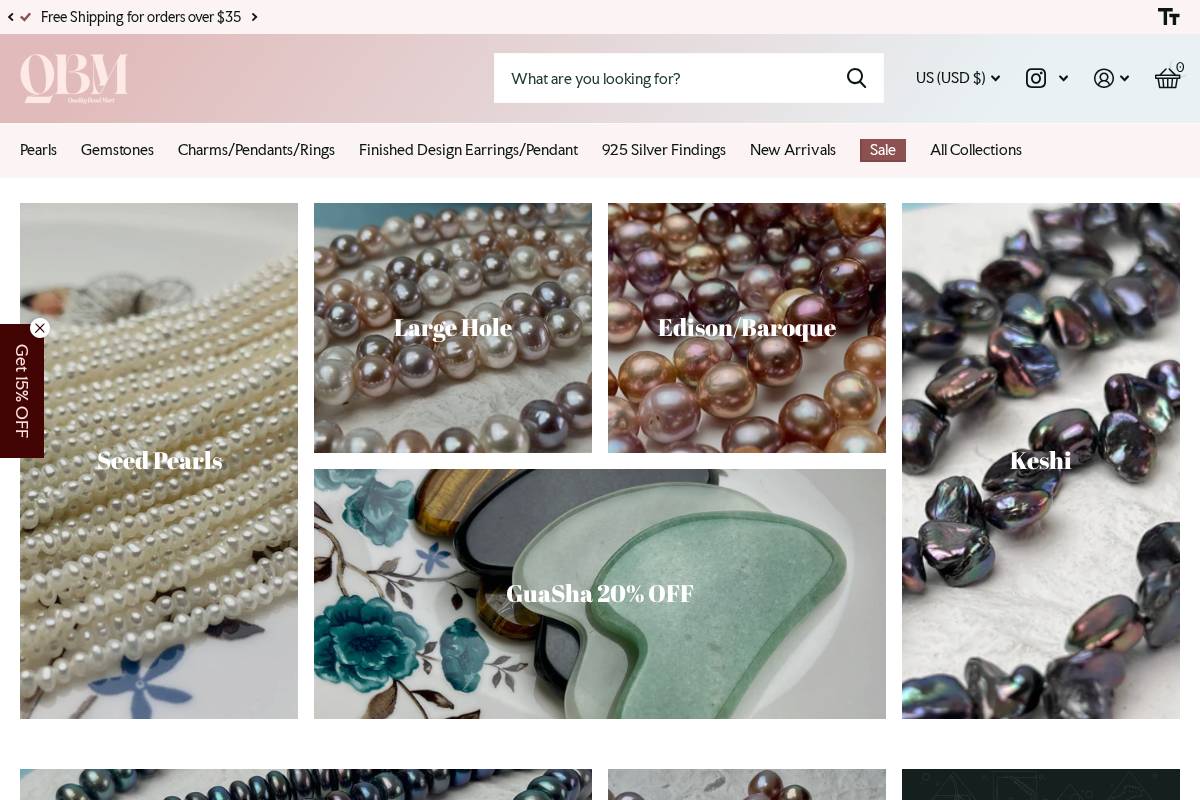 qualitybeadmart.com homepage screenshot