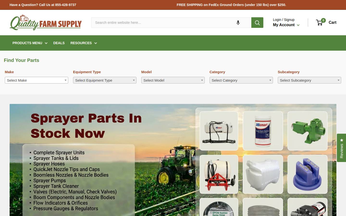 qualityfarmsupply.com homepage screenshot