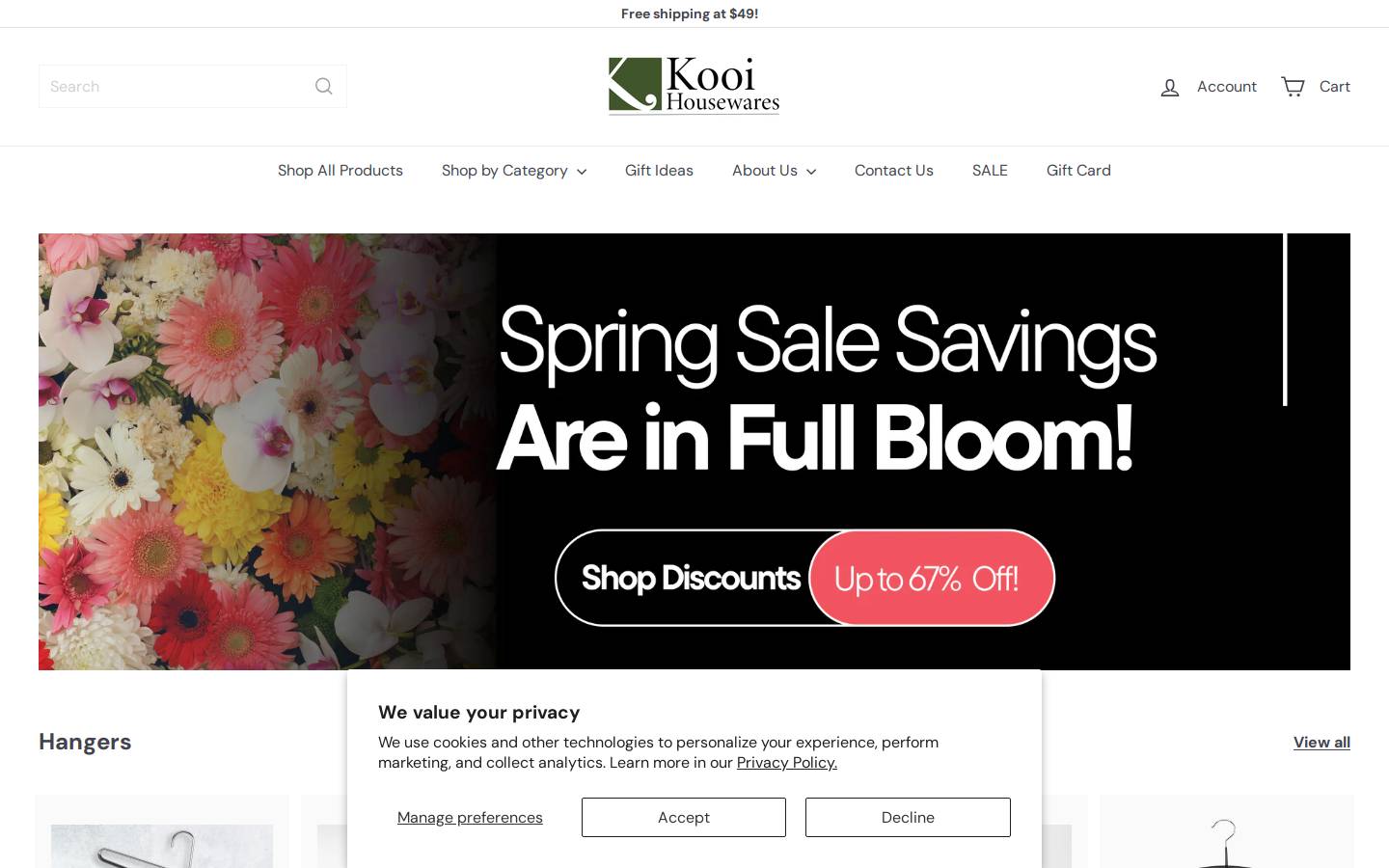 qualitykitchenstore.com homepage screenshot