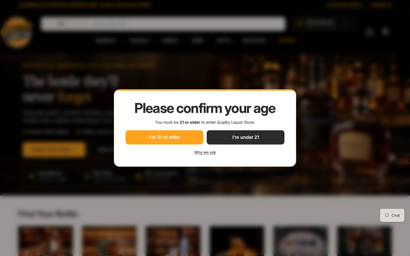 Quality Liquor Store homepage screenshot