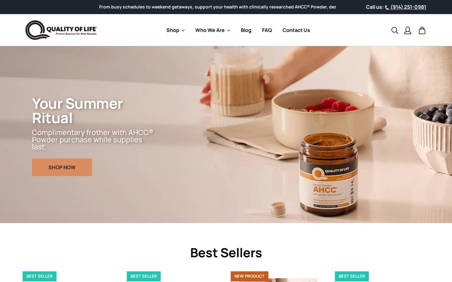 Quality of Life Labs homepage screenshot