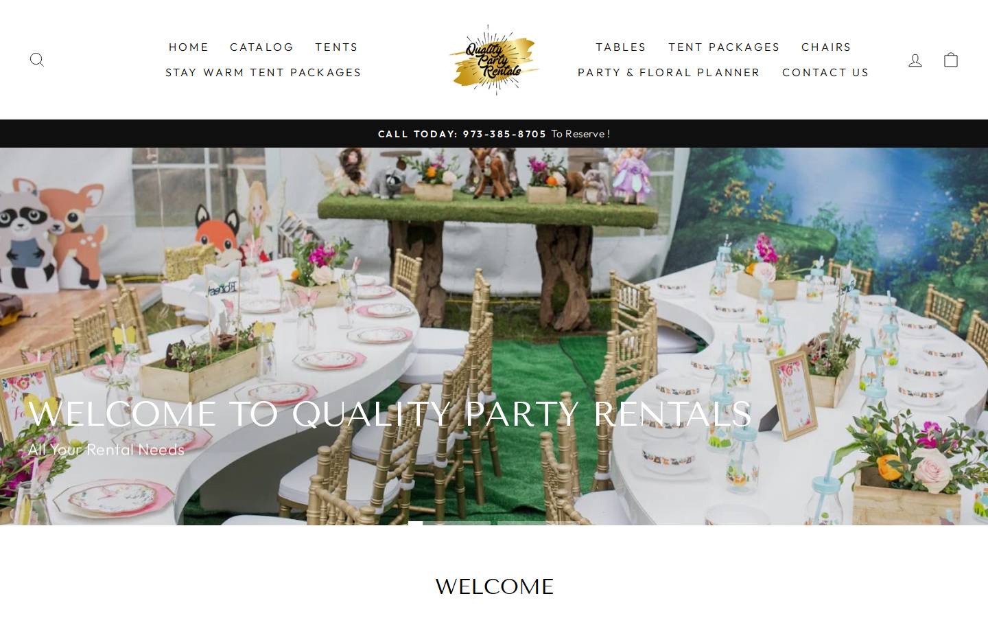 qualitypartyrentals.com homepage screenshot