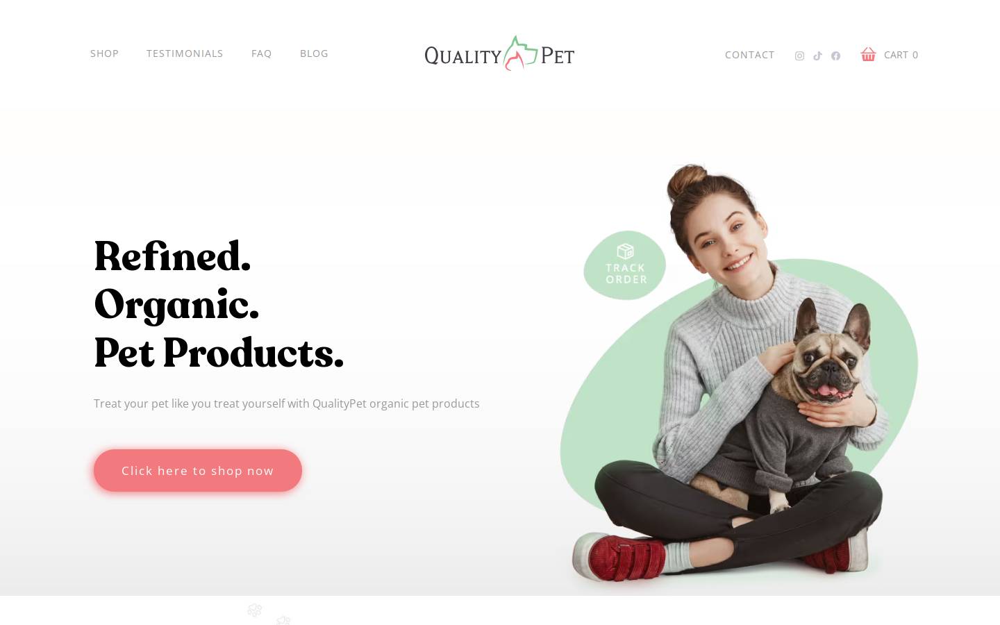 qualitypet.co homepage screenshot