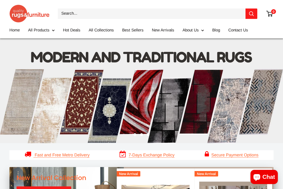 Quality Rugs and Furniture homepage screenshot