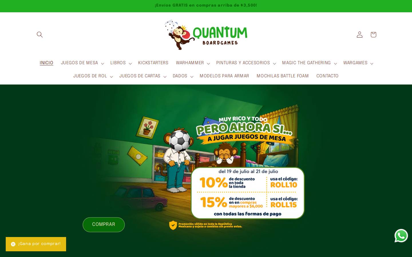 quantumboardgames.com homepage screenshot