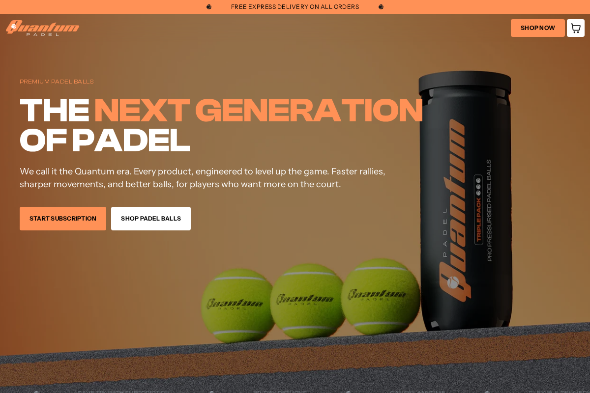 Quantumpadel homepage screenshot