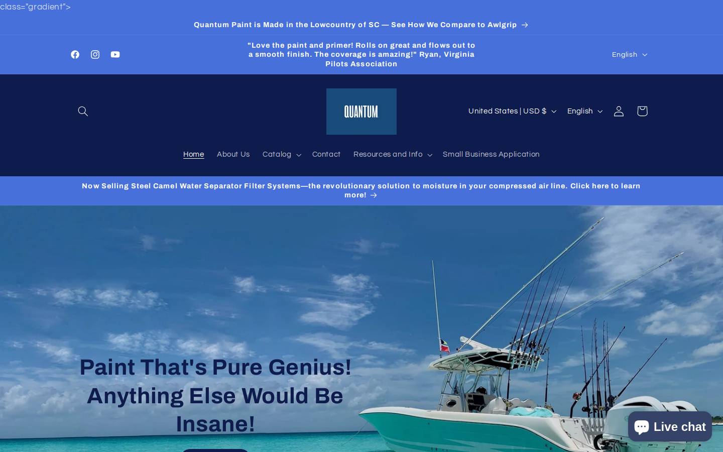 quantumpaint.com homepage screenshot