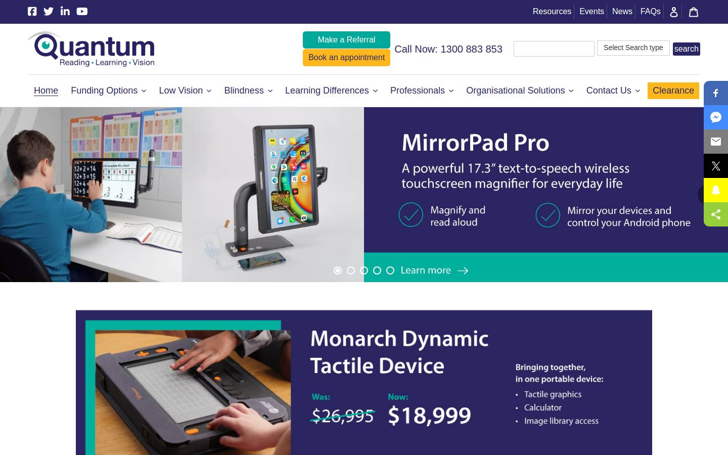 quantumrlv.com.au homepage screenshot