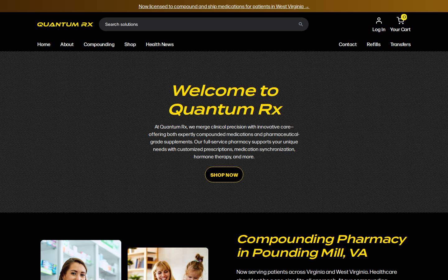 quantumrxllc.com homepage screenshot