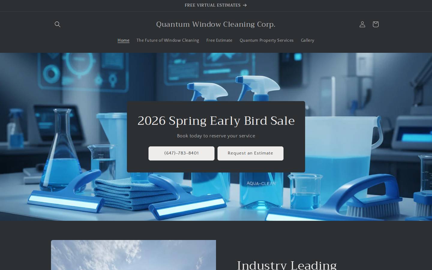quantumwindowcleaning.com homepage screenshot