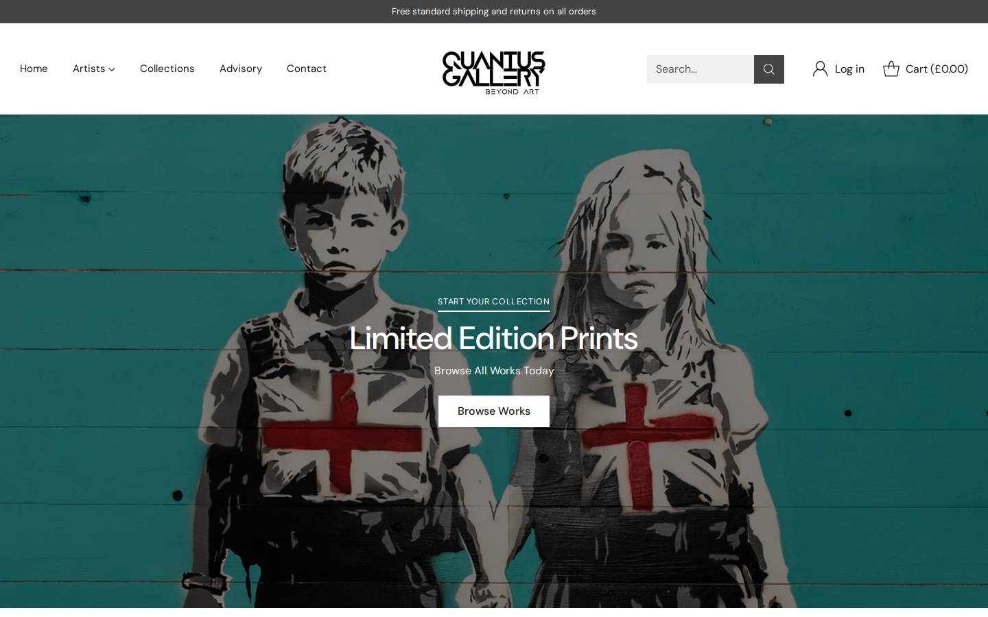 Quantus Gallery homepage screenshot