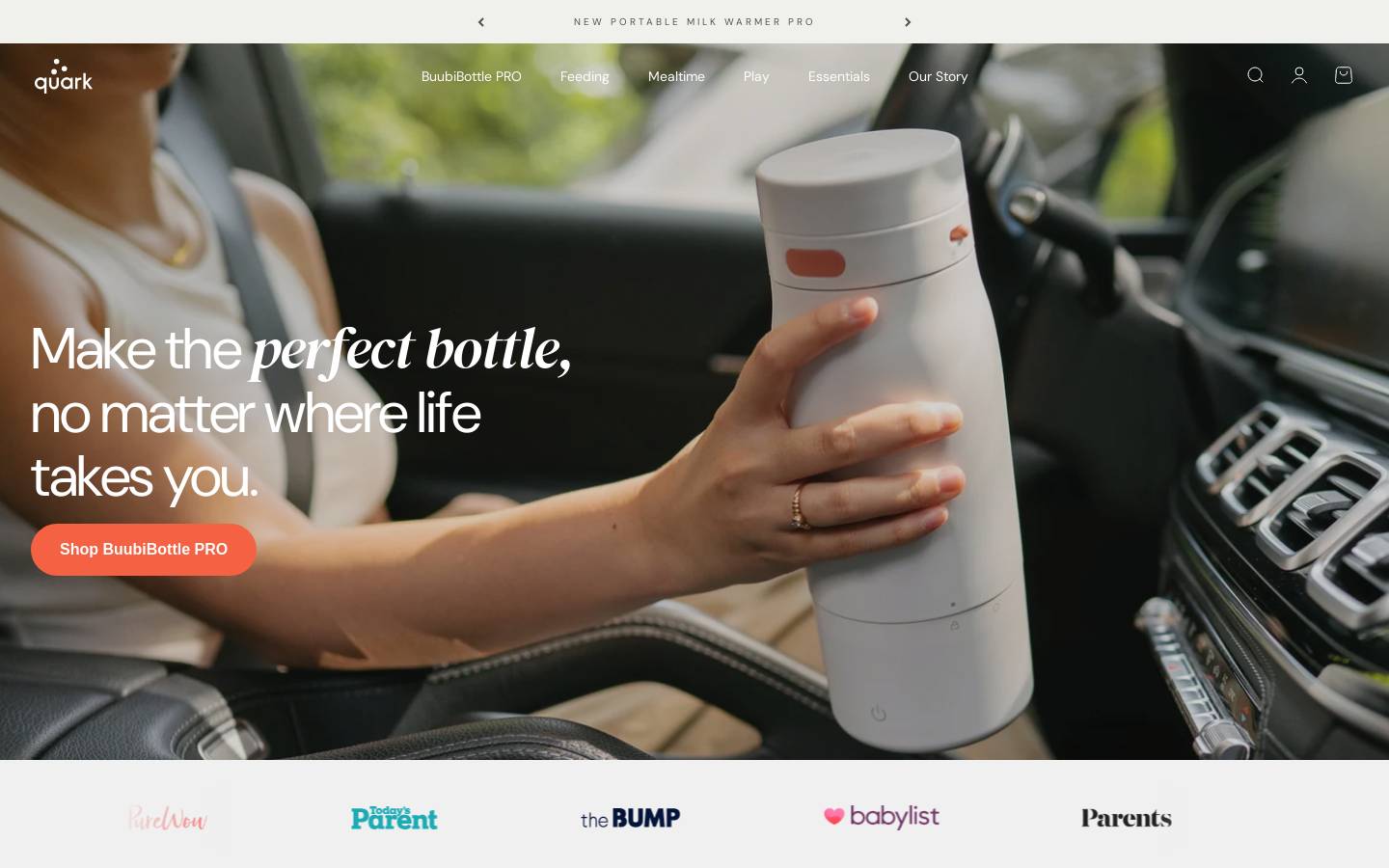 Quarkbaby homepage screenshot