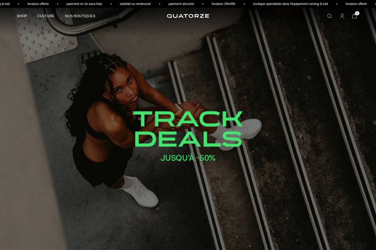 Quatorzerunning homepage screenshot