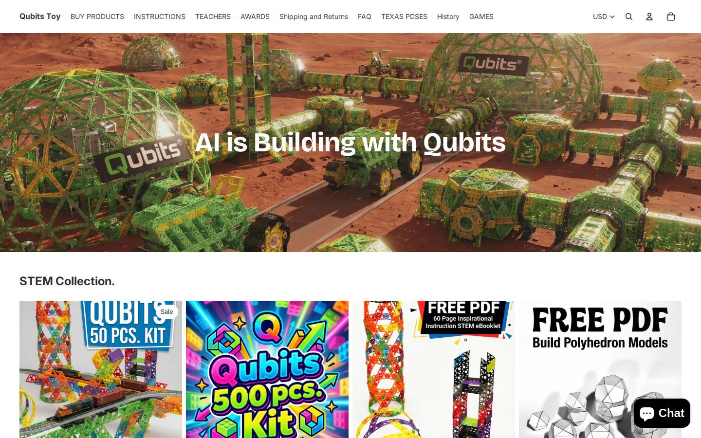 qubitstoy.com homepage screenshot