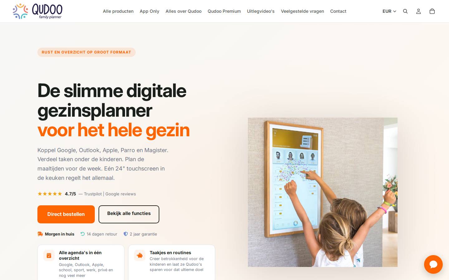 Qudoo Family Planner B.V. homepage screenshot
