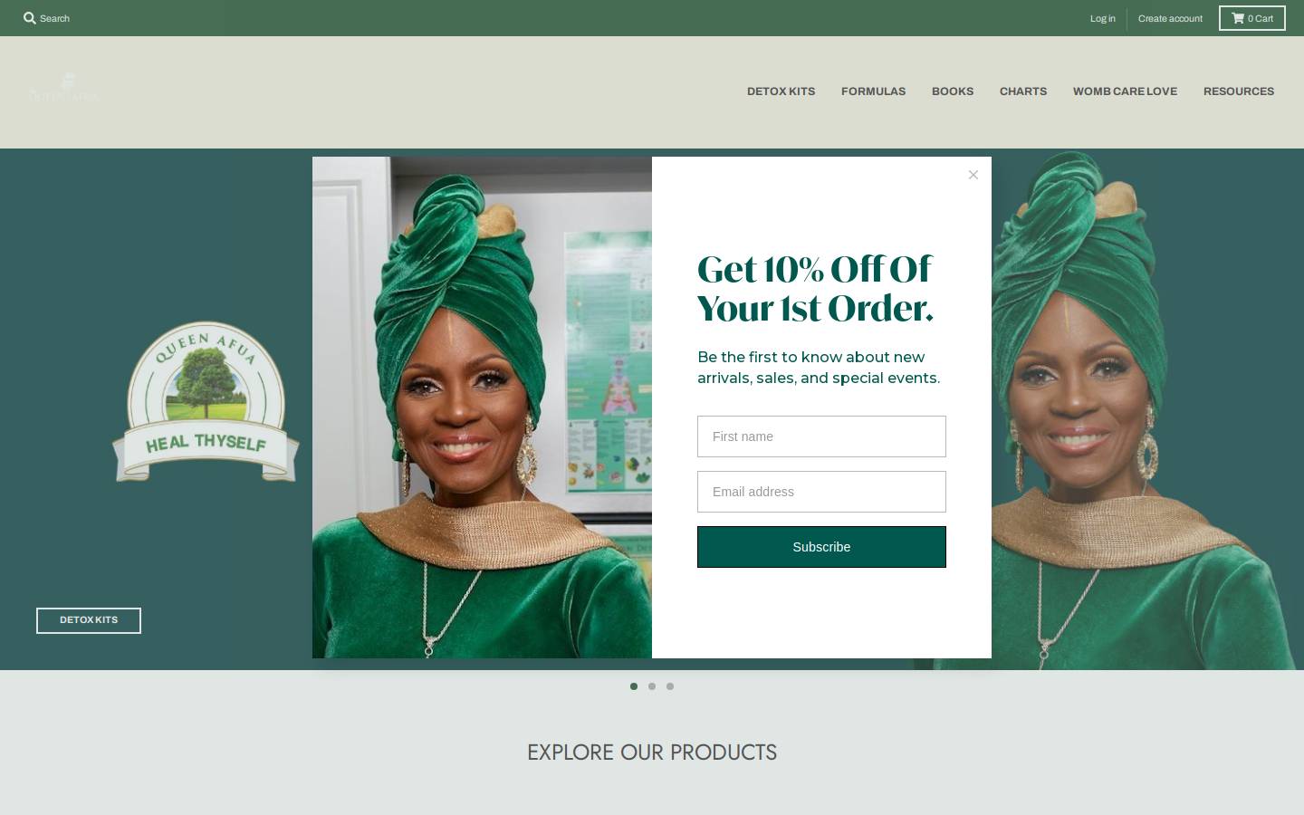 queenafuaproducts.com homepage screenshot