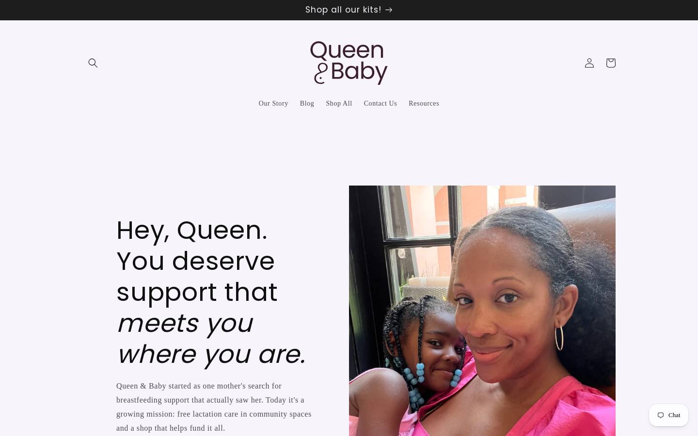 queenandbaby.com homepage screenshot