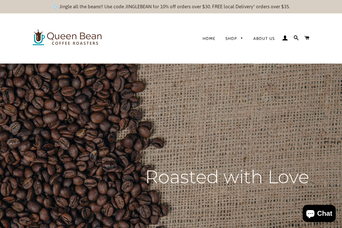 Queen Bean Coffee Roasters homepage screenshot