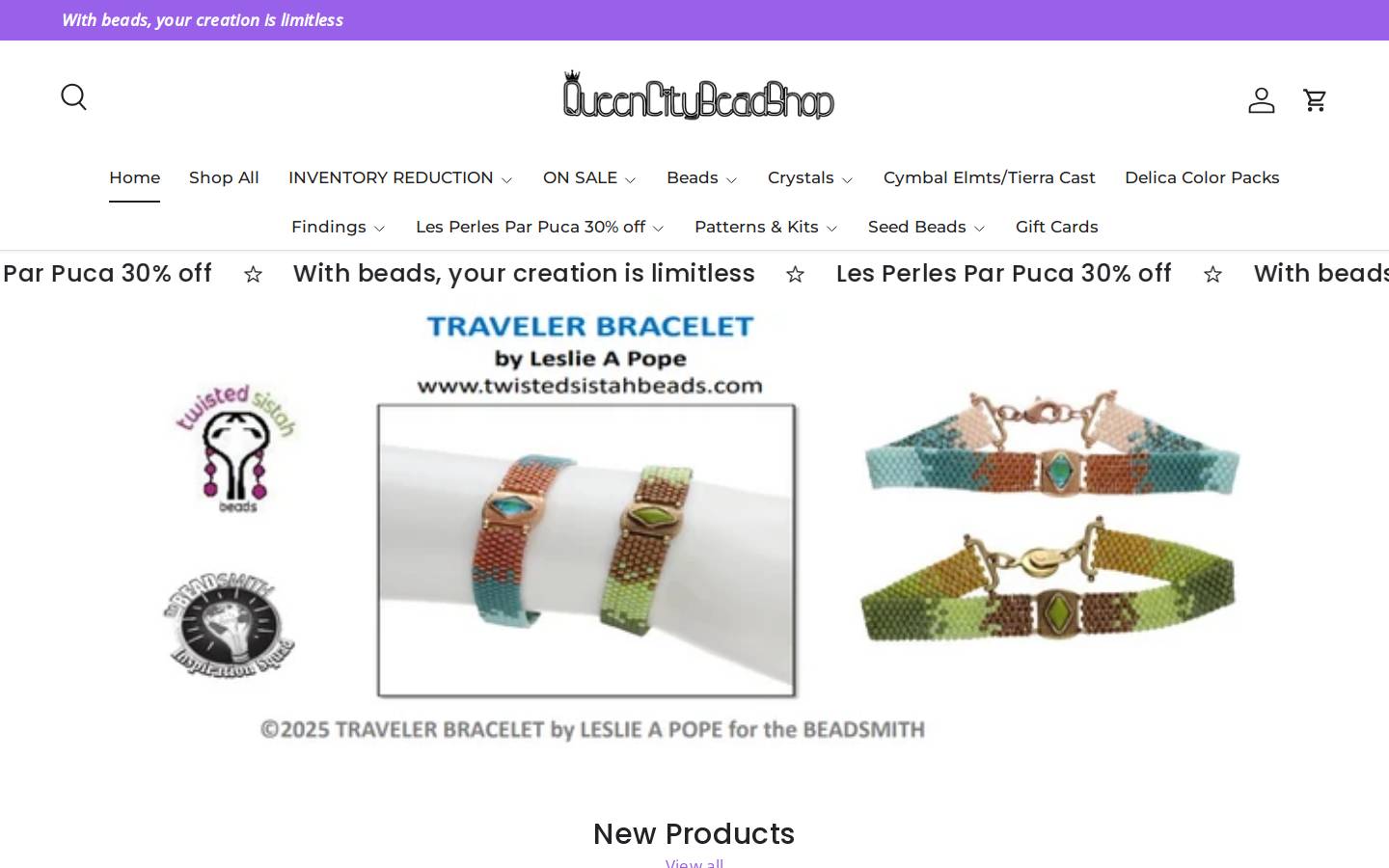 queencitybead.com homepage screenshot