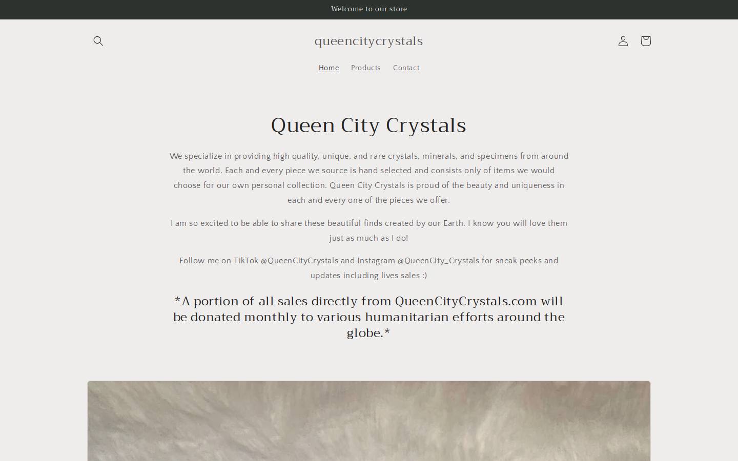 queencitycrystals.com homepage screenshot